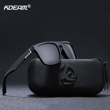 KDEAM New 2019 Summer Sunglasses Men Sports Sun Glasses Polarized Women Brand Mirror lens Square UV400 With Case KD156